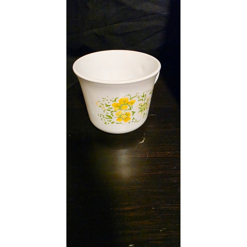 Corelle by Corning Meadow Yellow Floral Coffee Mug White Vintage Tea Cup USA
